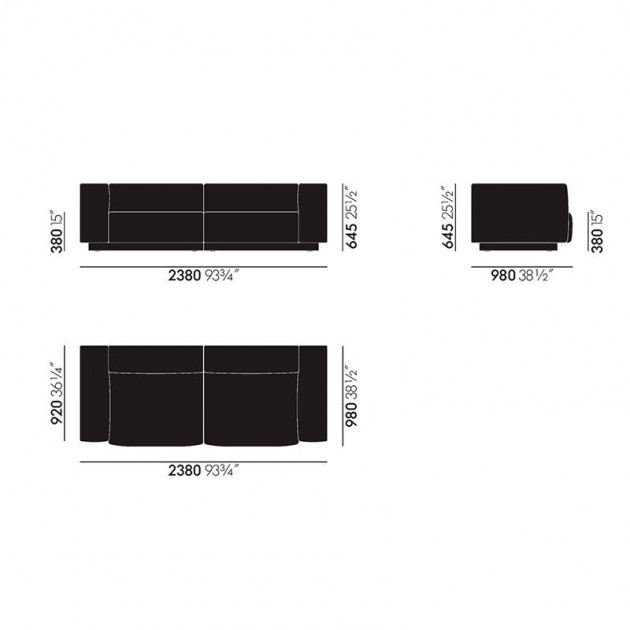 Sofá Soft Modular Vitra medidas 2380