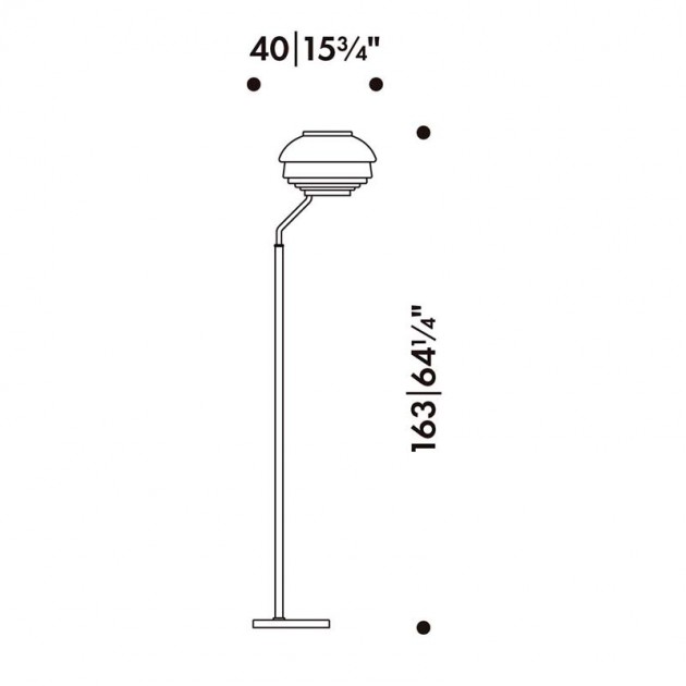Lámpara de pie A808 medidas Artek