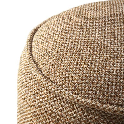 Detalle Puf Donut tela de cuadros marsala de Ethnicraft Detalle Puf Donut tela de cuadros marsala de Ethnicraft