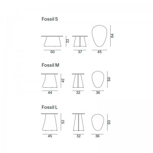 Medidas Mesas Fossil de MDF Italia