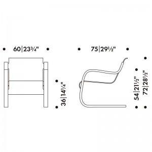 Armchair 42 Sillón Artek medidas