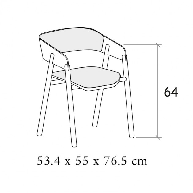 Medidas silla Mava de Punt Mobles
