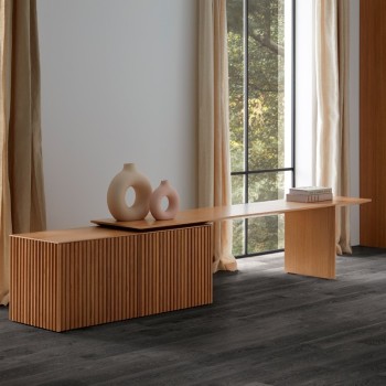 Imagen ambientada Velasca extensible roble super mate mueble tv Punt Mobles. Imagen ambientada Velasca extensible roble super mate mueble tv Punt Mobles.