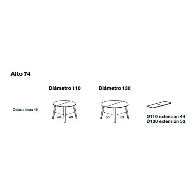Treku, mesa redonda Aise extensible Treku, mesa redonda Aise extensible