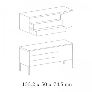 Medidas aparador Tactil 211 de Punt Mobles.