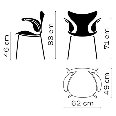 Lily silla con brazos Fritz Hansen Lily silla con brazos Fritz Hansen