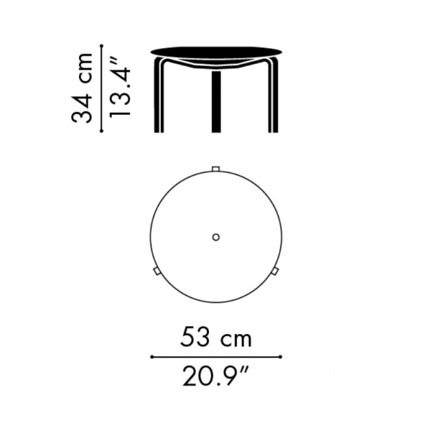 Medidas taburete PK33 de Fritz Hansen