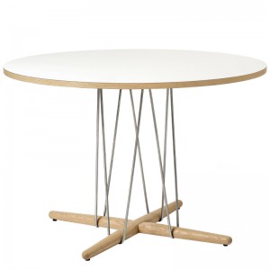 Comprar Mesa embrace E020 talla M en roble jabón con base acero inoxidable de Carl Hansen. Disponible en Moisés showroom