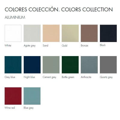 Acabados de estructura de alumino, colores de Gandía Blasco Acabados de estructura de alumino, colores de Gandía Blasco