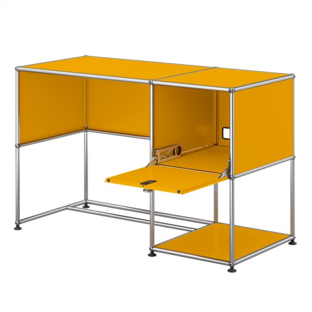 Escritorio USM Haller home office, amarillo oro