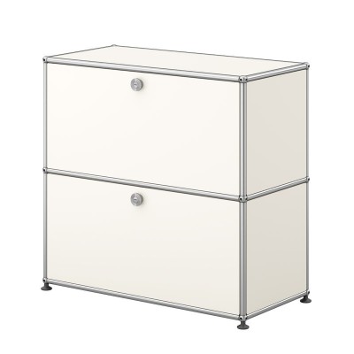 Armario modular 2 alturas con cajones color blanco puro de USM Haller Armario modular 2 alturas con cajones color blanco puro de USM Haller