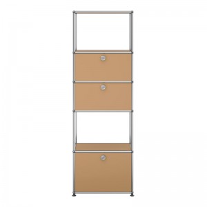 Estantería modular USM Haller de frente color beige de USM