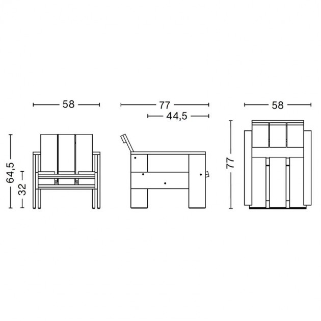 Sillón Crate Lounge Chair HAY medidas