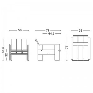 Sillón Crate Lounge Chair HAY medidas