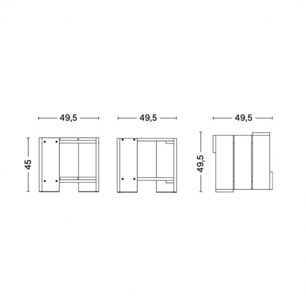 Crate side table HAY, medidas
