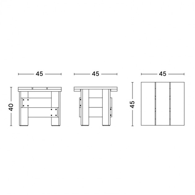 Crate Low Table HAY, medidas