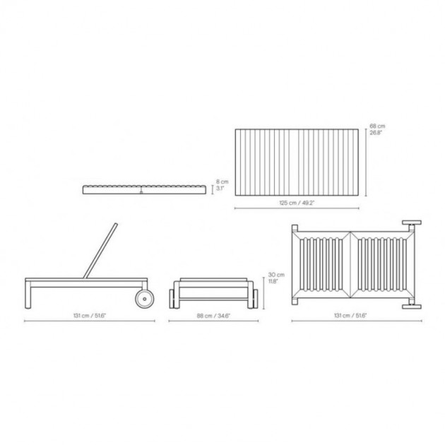 Medidas tumbona AH604 y cojín CU AH604 de Carl Hansen