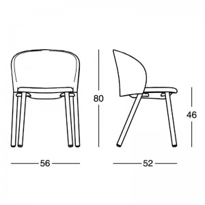 Silla Daisy 2125 Zanotta medidas