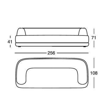 Sofá Bumper monobloque Zanotta medidas 2 Sofá Bumper monobloque Zanotta medidas 2