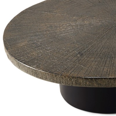 Detalle tablero mesa de centro Slice oval de Ethnicraft Detalle tablero mesa de centro Slice oval de Ethnicraft