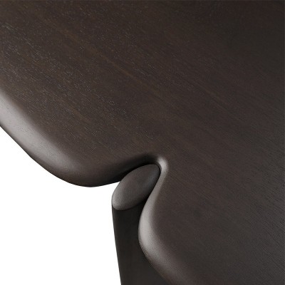 Detalle superficie madera de caoba teñida en marrón oscuro Consola PI de Ethnicraft