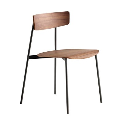 Silla KOL de Treku, asiento en madera y pata metálica Silla KOL de Treku, asiento en madera y pata metálica
