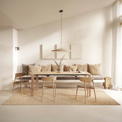 Silla Kol con pies de madera y tapizado - Treku