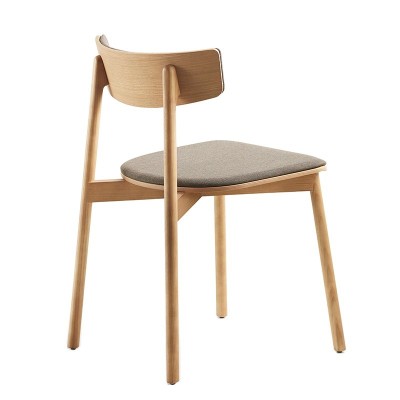 Silla Kol con pies de madera y tapizado - Treku