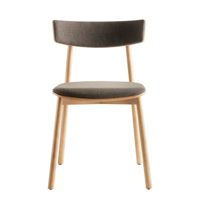 Silla Kol con pies de madera y tapizado - Treku