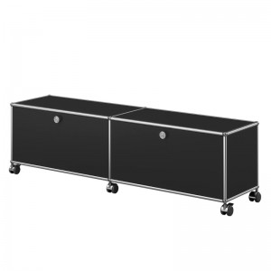 Mueble TV USM Haller con ruedas negro grafito de USM