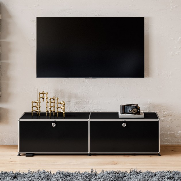 Imagen ambientada mueble tv USM Haller negro grafito de USM