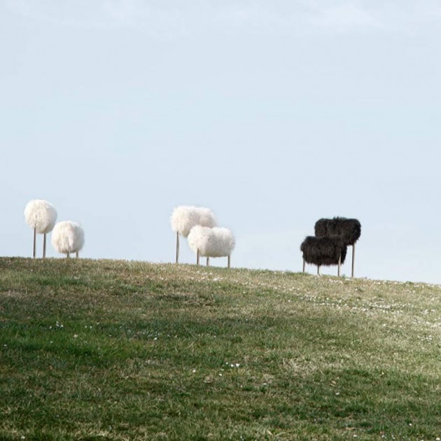 Sillón Due Più acabado blanco Acerbis ambientadas