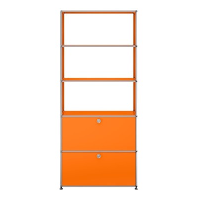 Frente Librería Modular USM Haller color naranja puro de USM