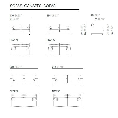 Joquer, Sofá Park con cojines de asiento viscoelásticos Joquer, Sofá Park con cojines de asiento viscoelásticos