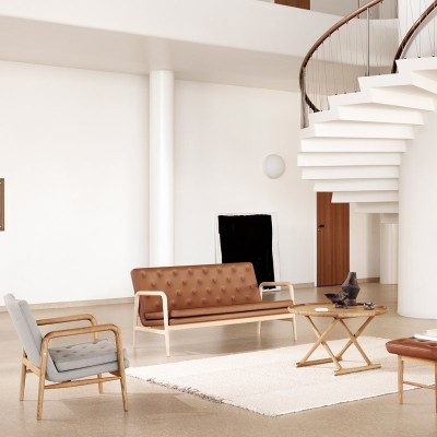 Imagen ambientada recepción hotel sofá VLA77 Foyer Series de Carl Hansen Imagen ambientada recepción hotel sofá VLA77 Foyer Series de Carl Hansen