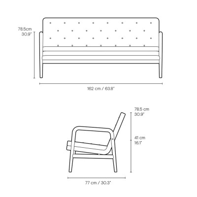 Medidas sofá VLA77 Foyer Series de Carl Hansen Medidas sofá VLA77 Foyer Series de Carl Hansen