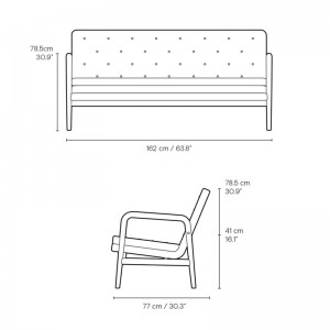 Medidas sofá VLA77 Foyer Series de Carl Hansen