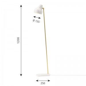 Medidas lámpara VL38 Suelo color blanco de Louis Poulsen
