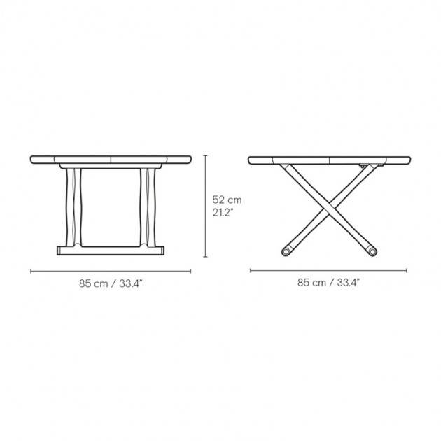 Medidas ML10097 Egyptian Table 85cm de  Carl Hansen