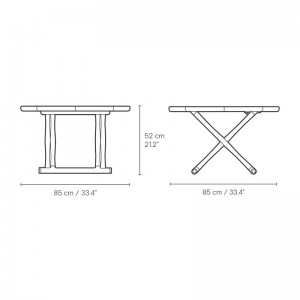 Medidas ML10097 Egyptian Table 85cm de  Carl Hansen