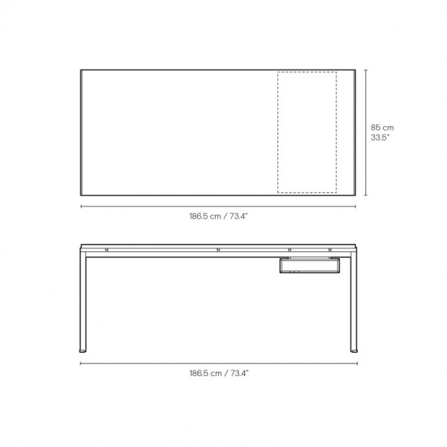 Medidas escritorio PK52 Professor Desk de Carl Hansen