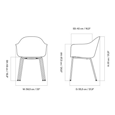 Silla con brazos Harbour de Audo Copenhagen