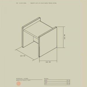Taburete Delta medidas Isist Atelier