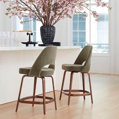 Knoll, Taburetes Saarinen con pata de madera Knoll, Taburetes Saarinen con pata de madera
