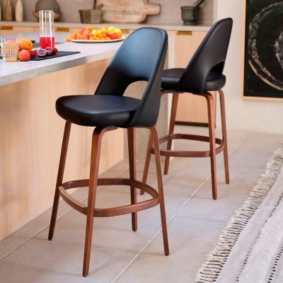 Knoll, Taburetes Saarinen con pata de madera Knoll, Taburetes Saarinen con pata de madera