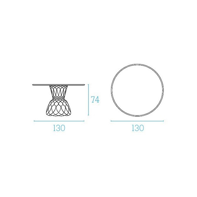 medidas mesa Re-Trouvè diámetro 130 Emu