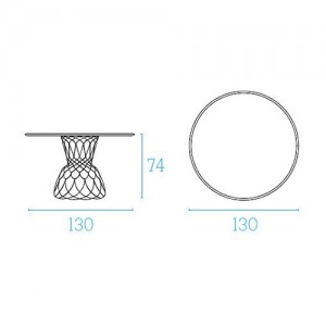 medidas mesa Re-Trouvè diámetro 130 Emu