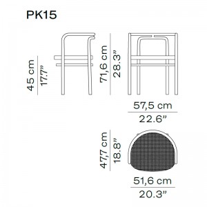 Medidas Silla PK15 de Fritz Hansen