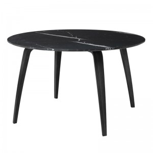 Gubi Dining Table Round Ø130, Marble Top - Gubi