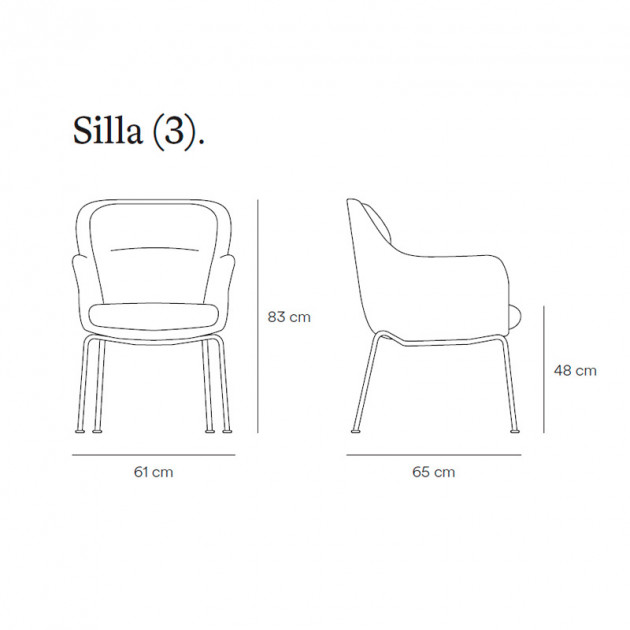 Medidas silla Sadira de Teulat